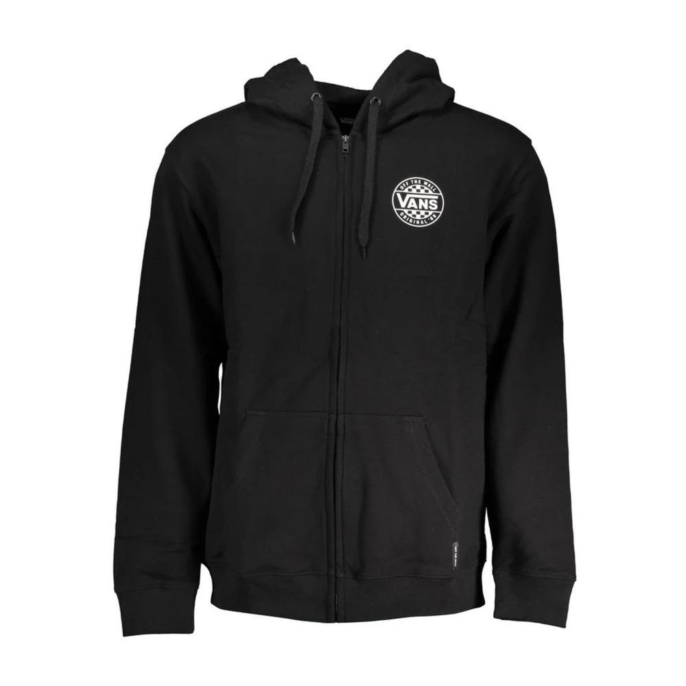 Long Sleeve Hooded Fleece Sweatshirt with Zip and Logo Print