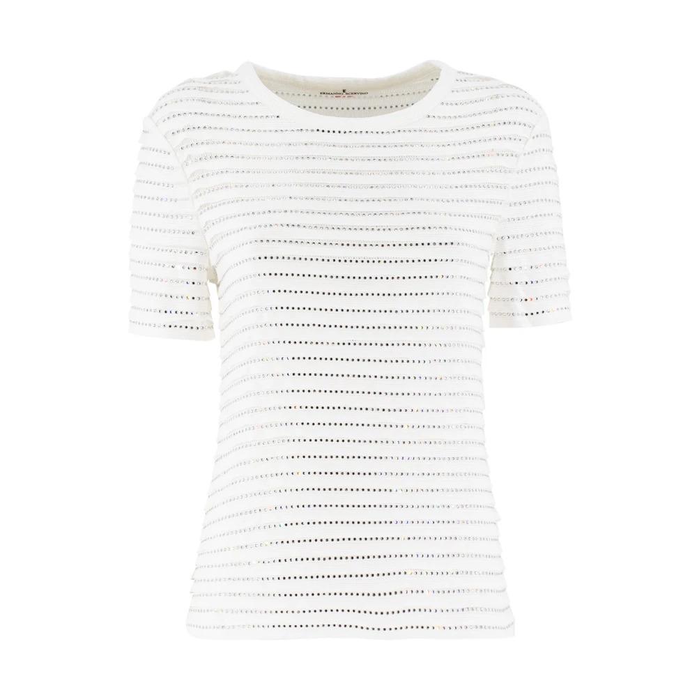 Stylish Knitted T-Shirt with Crystals