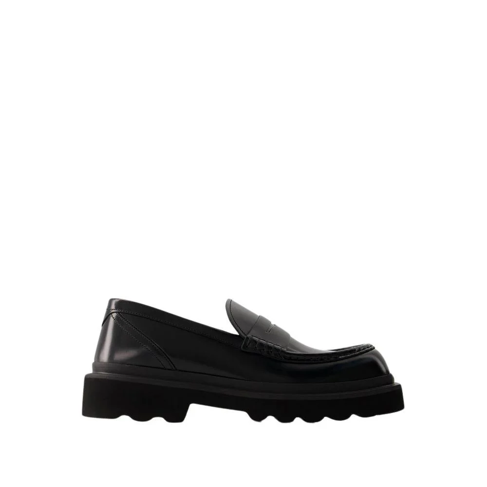 Black Patent Leather Penny-Slot Loafers