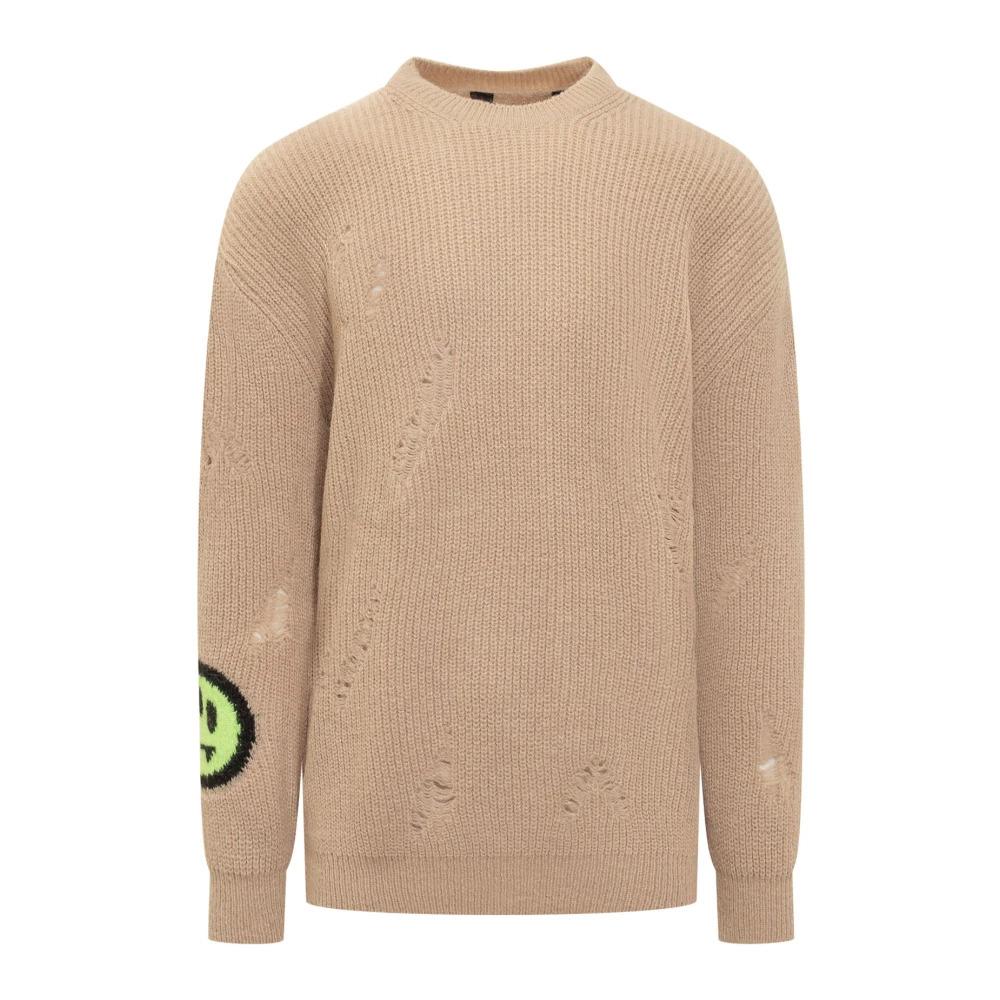 Beige Crew Neck Knitwear Sweater