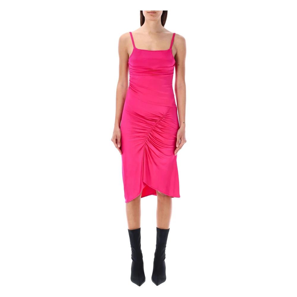 Fucsia Draped Moon Jersey Dress