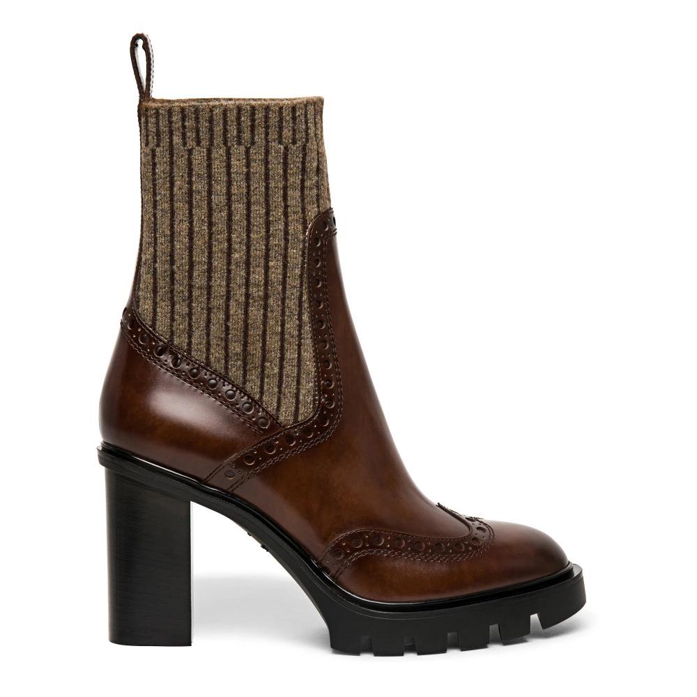 Classic Leather Brogue Sock Boot