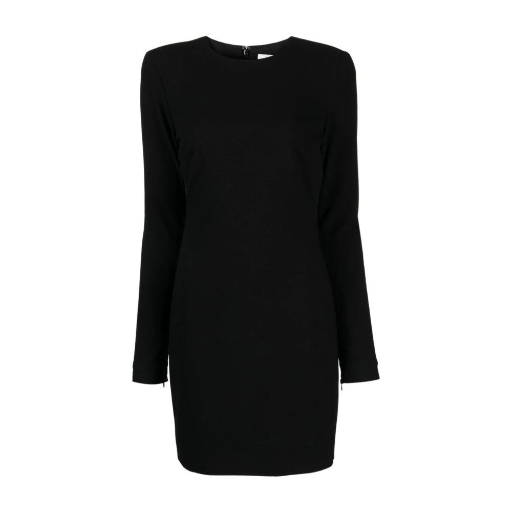 Black Wool Blend Dress with Stretch Design