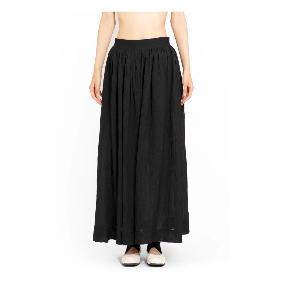 Black High-Waisted Elastic Waistband Skirt