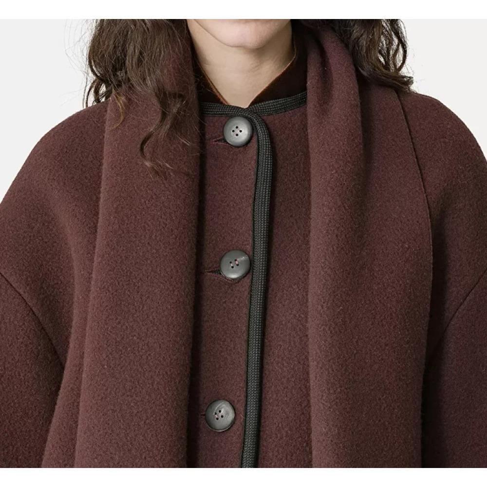 Brown Woolen Cloth Jacket with Detachable Scarf