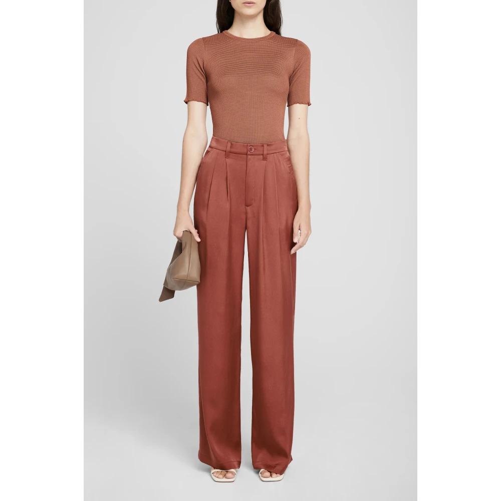 Terracotta Silk Wide Leg Pants