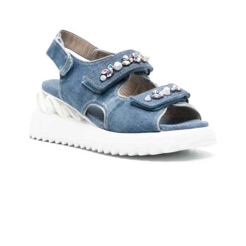 Denim Platform Sandals