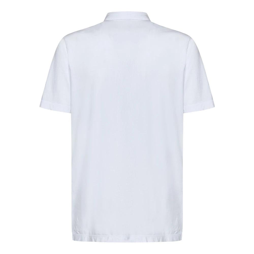 White Polo Shirt with Button Front Closure