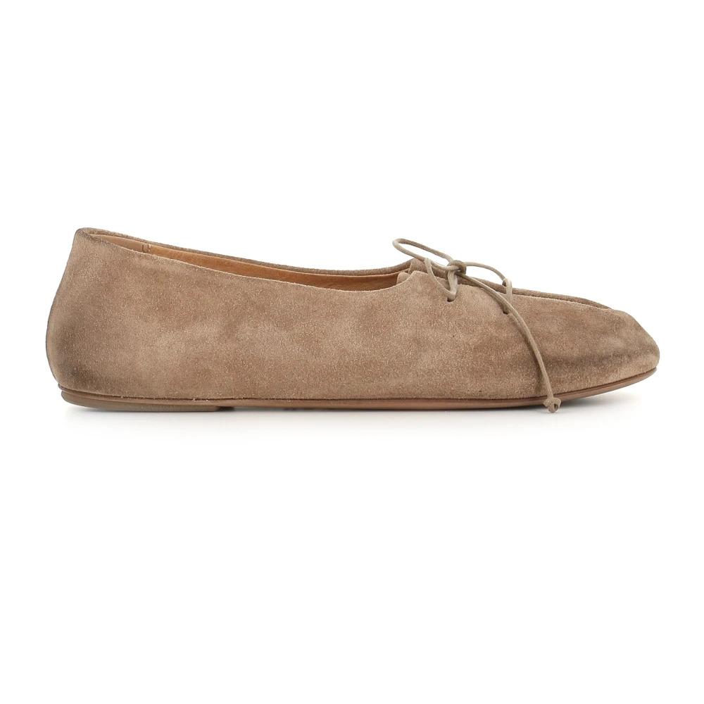 Brown Suede Ballerina Flat Shoes