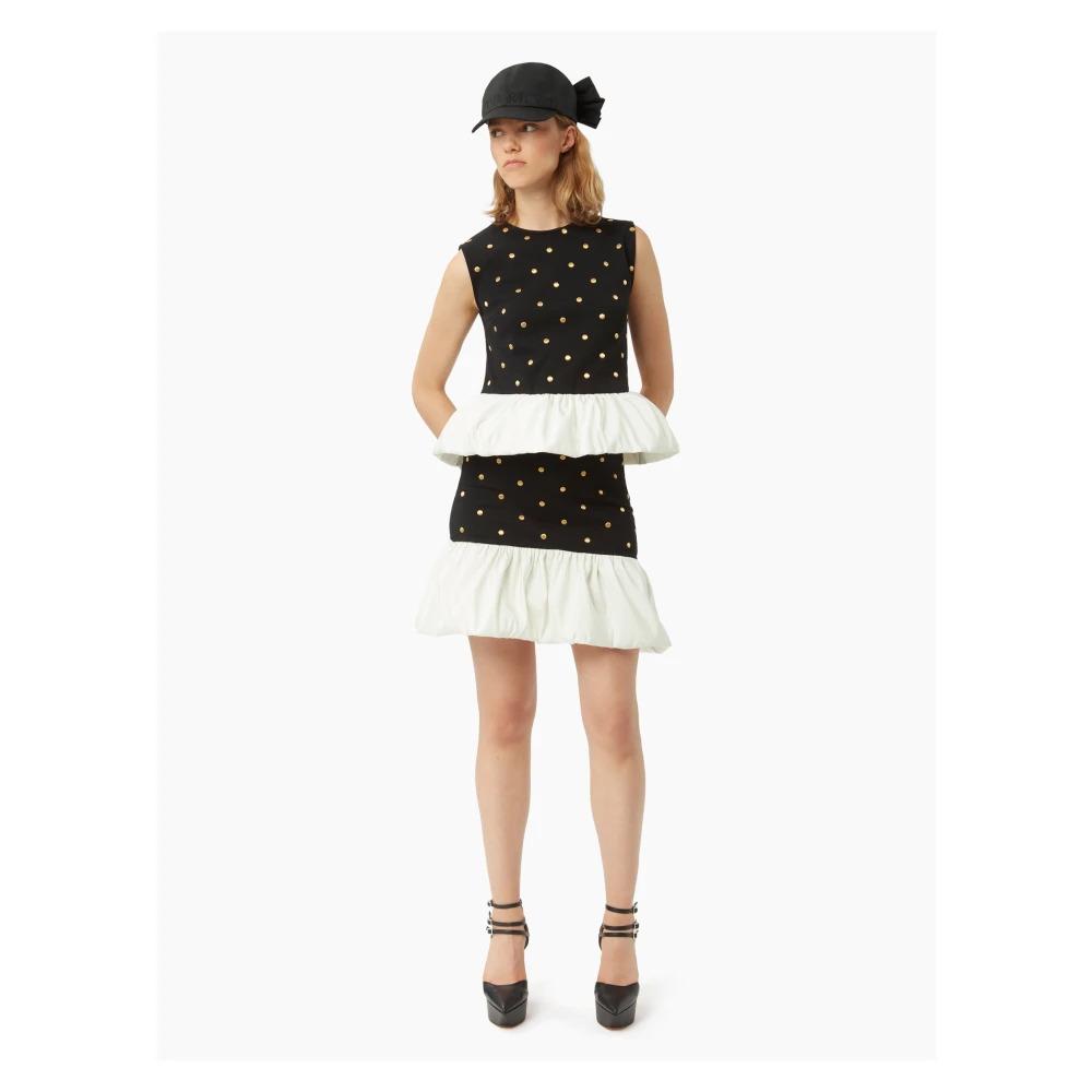 Black Polka Dot Peplum Skirt