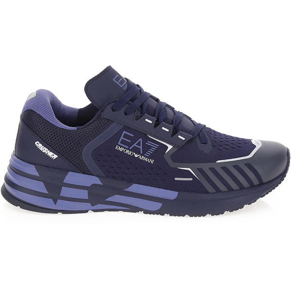 Blue Navy Sneakers Round Toe Mesh