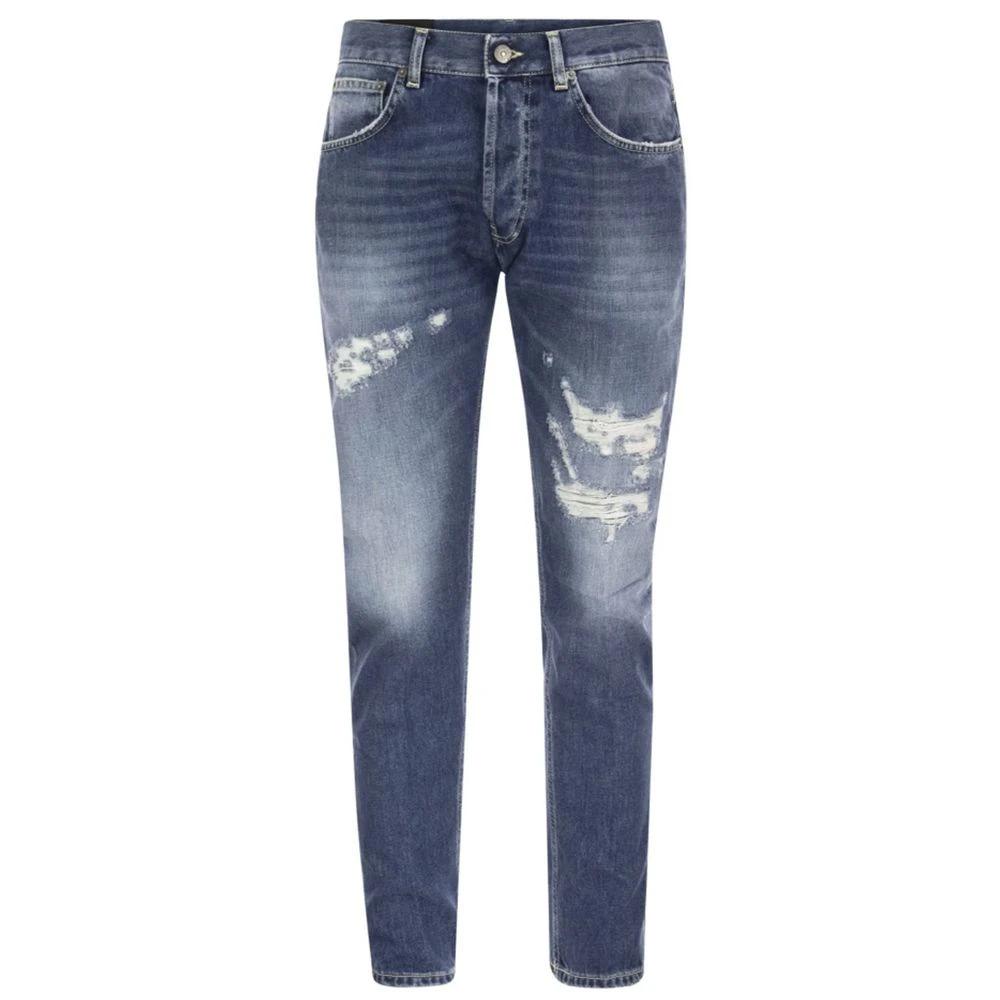 Blue Distressed Cotton Jeans