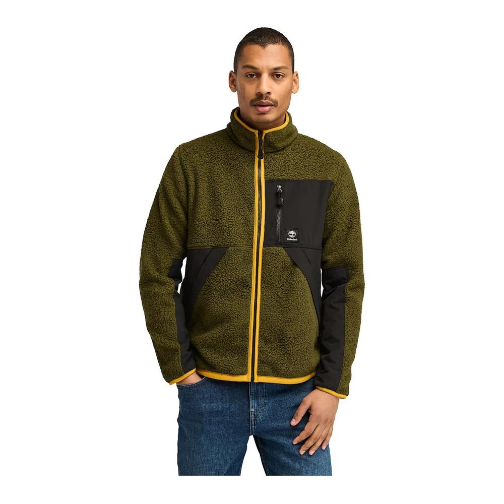 Long Olive Green Fleece Jacket