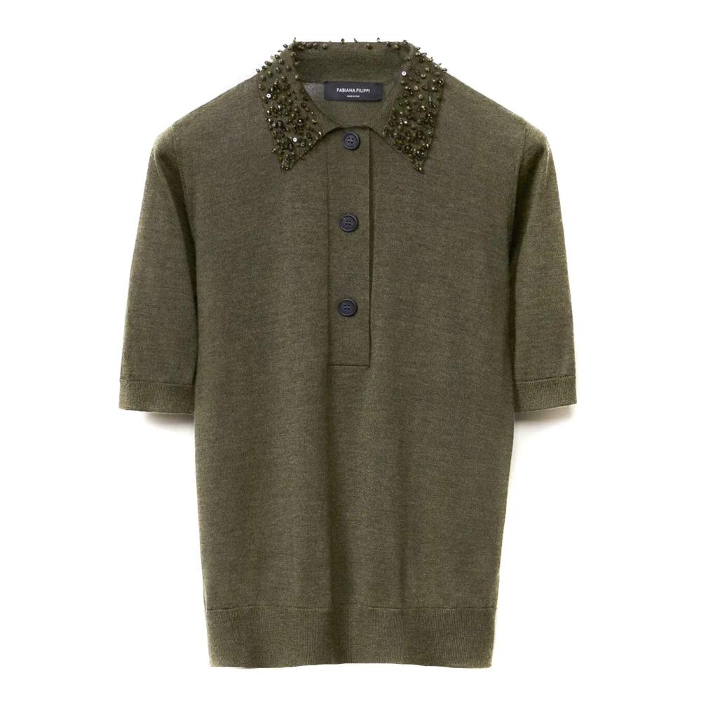 Green Cashmere Silk Polo Shirt Galaxy