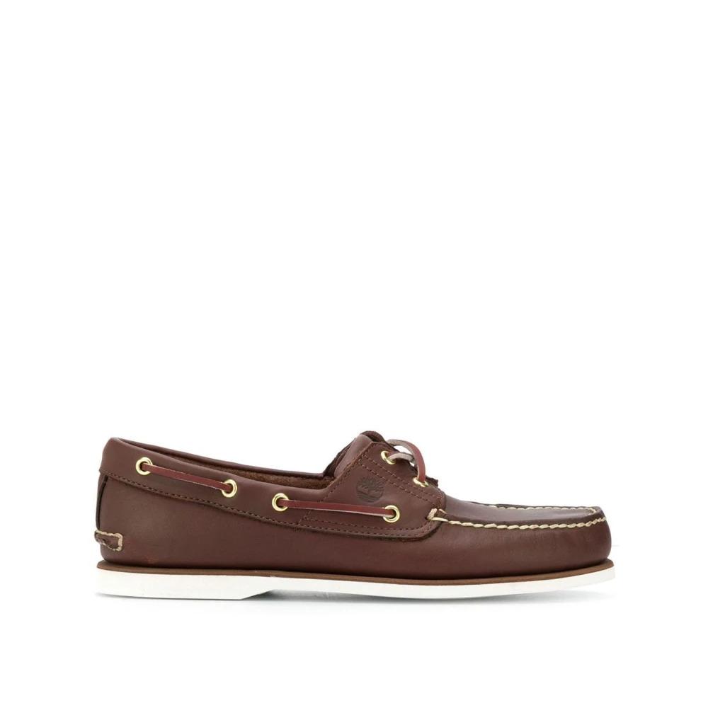 Brown Leather Moccasin Flat Shoes