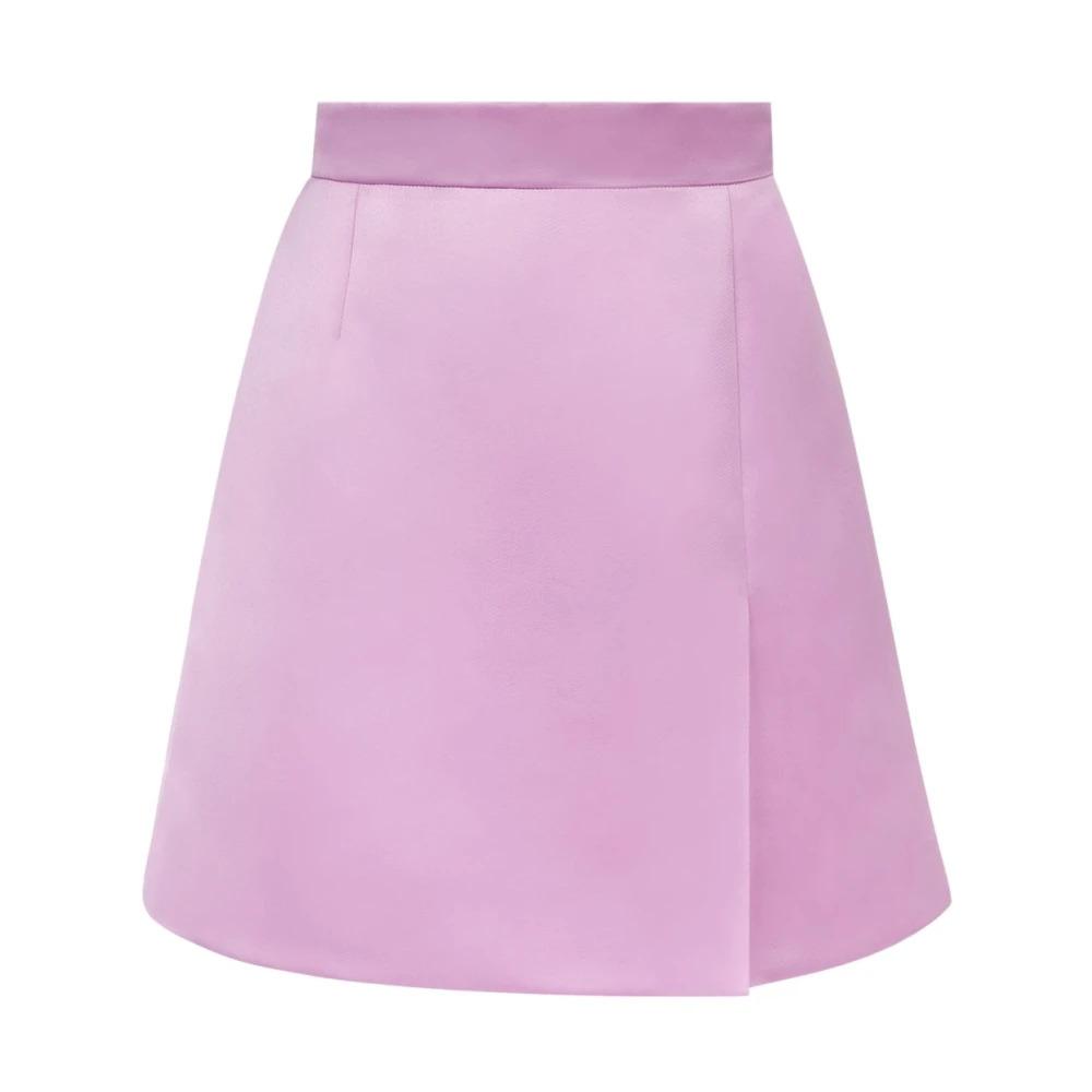 Lilac Satin A-Line Mini Skirt