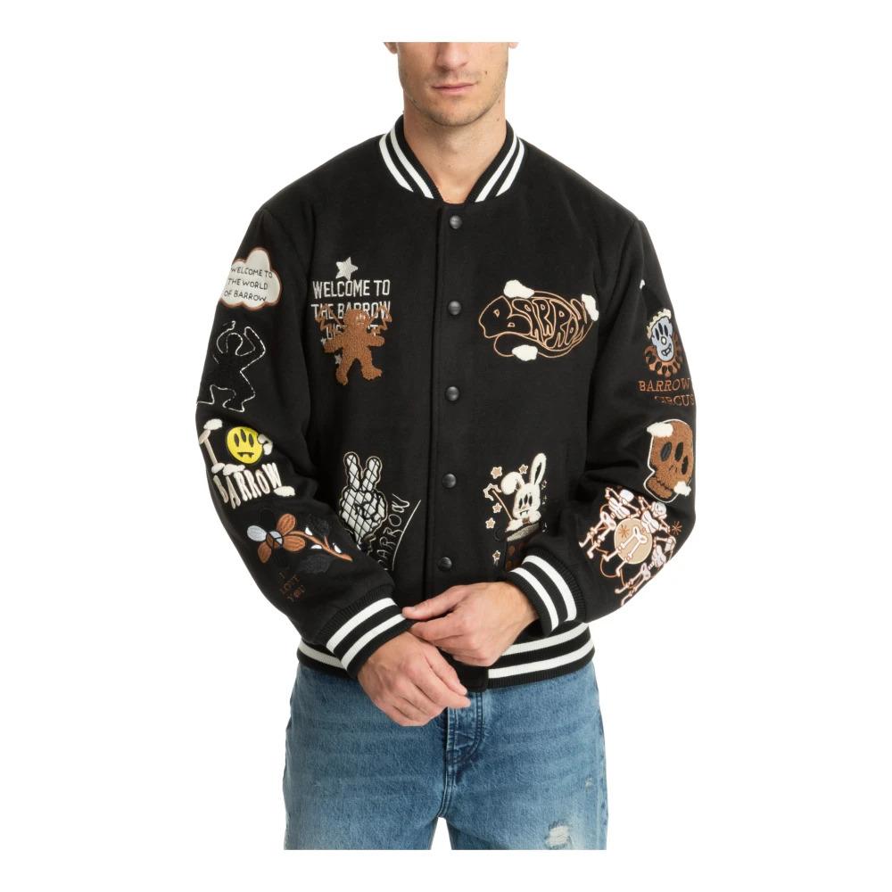 Abstract Multicolour Bomber Jacket with Snap-buttons