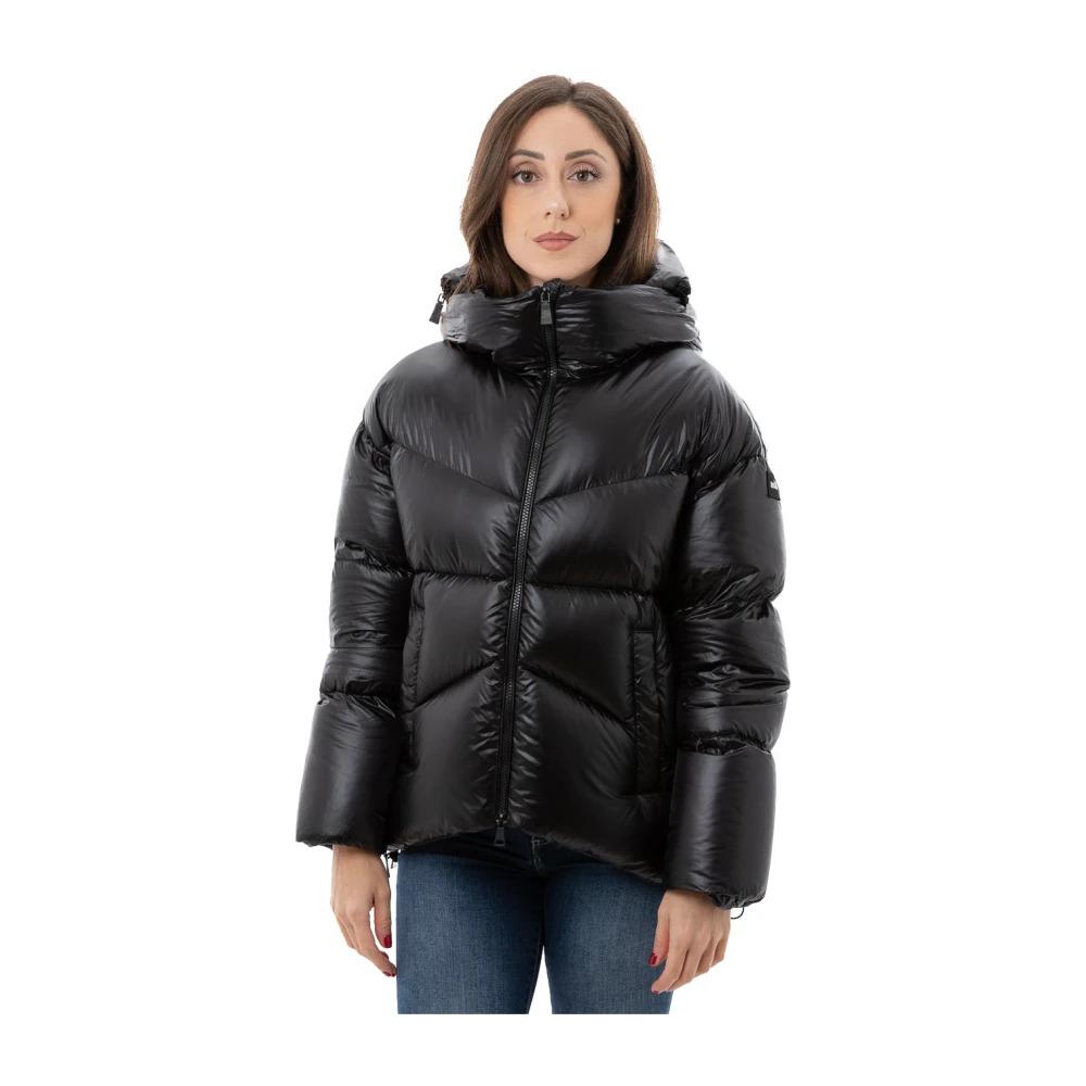 Hooded Puffer Jacket with Disappearing Logo