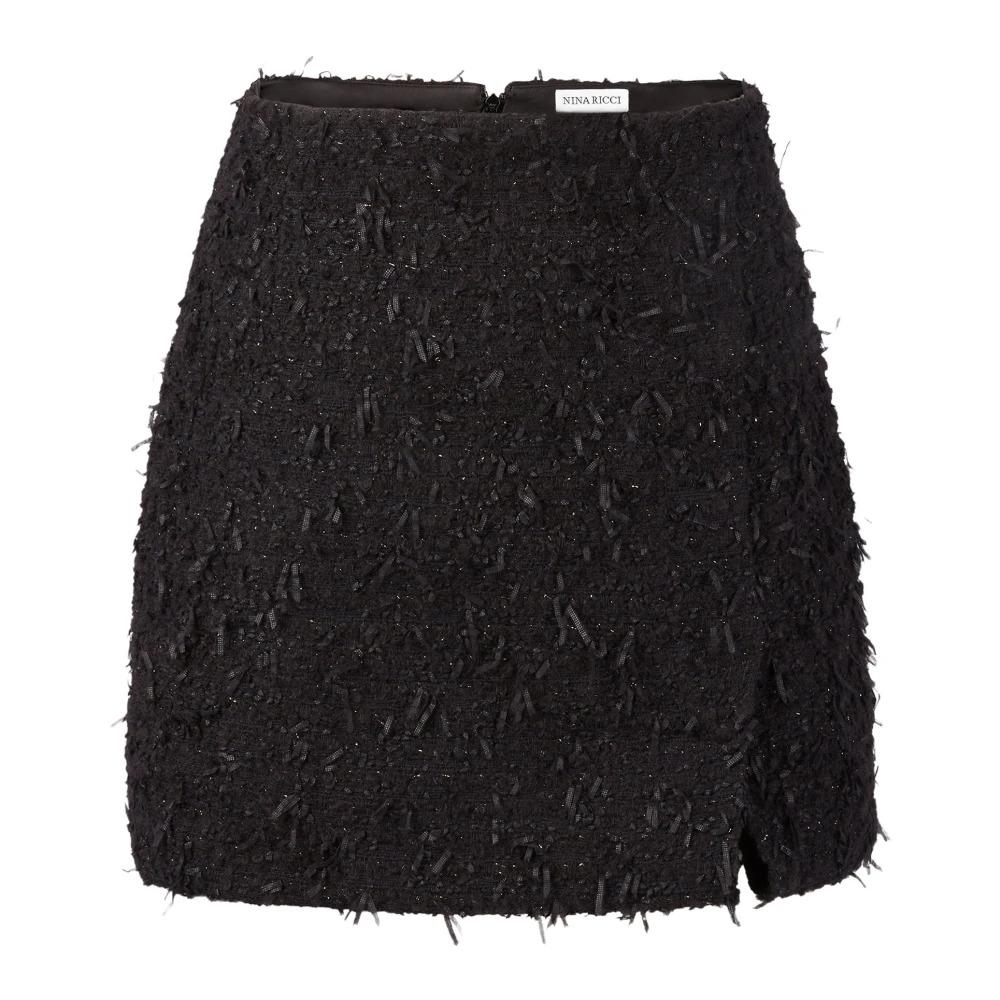 Black Tweed Mini Skirt