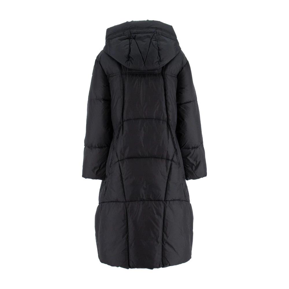 Long Down Jacket with Detachable Hood