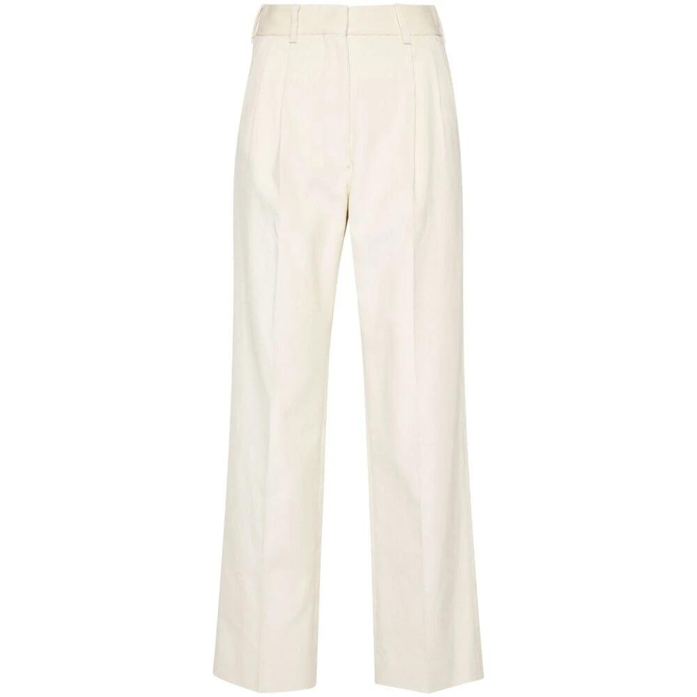 Cotton Corduroy Pleat Detailing Pants