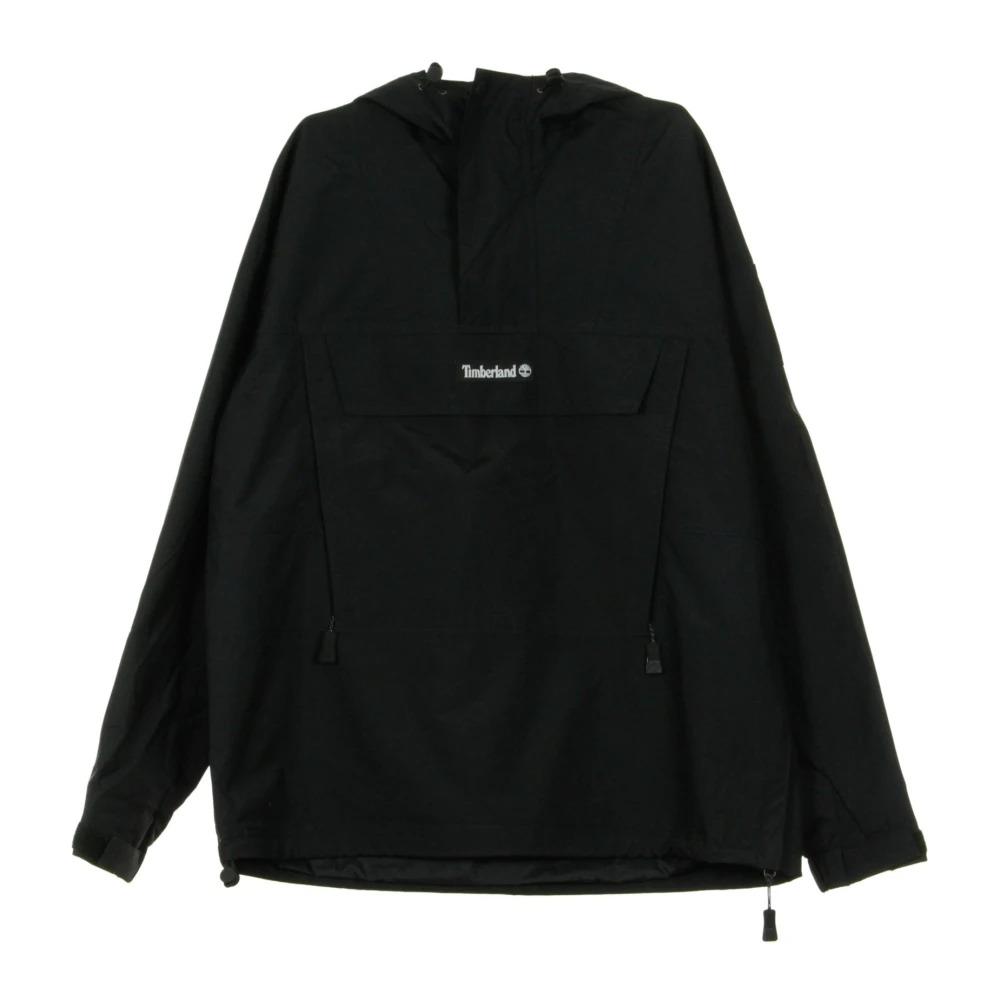 Black Hooded Pullover Jacket for Men