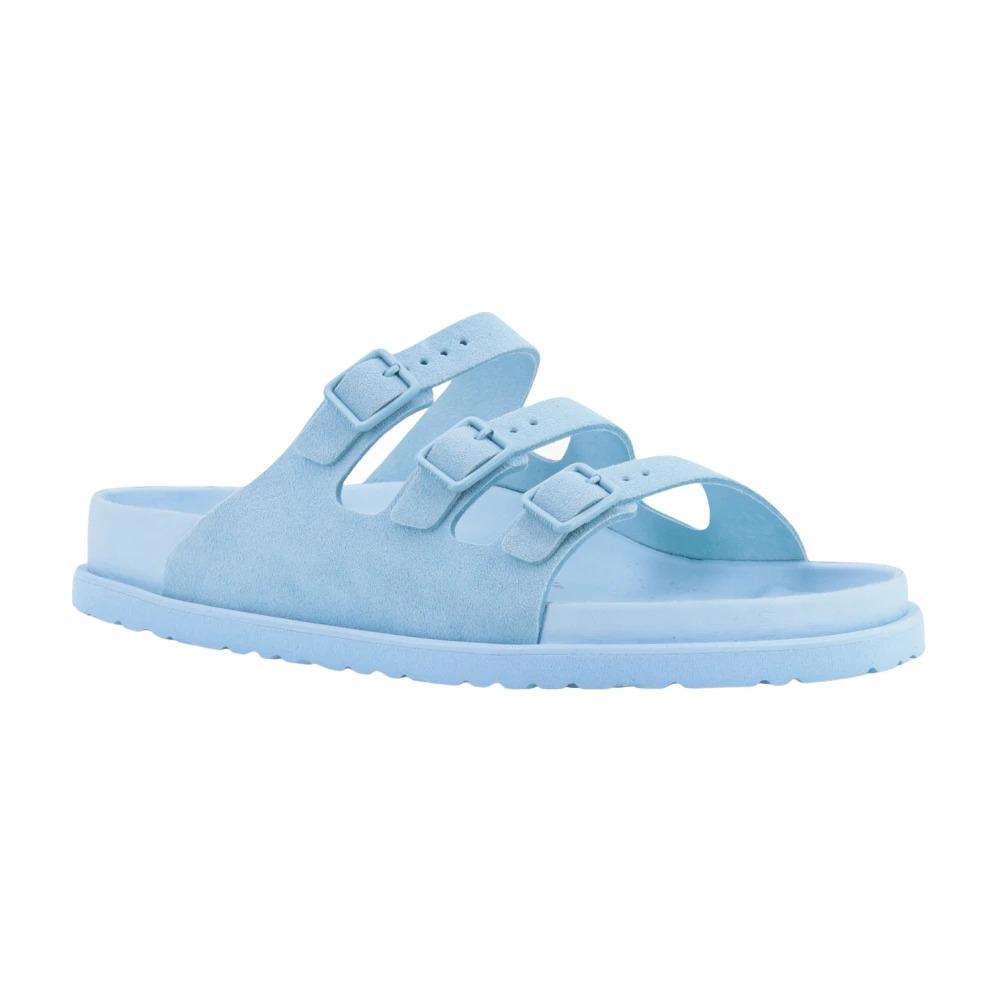 Blue Suede and Rubber Sandals for Men