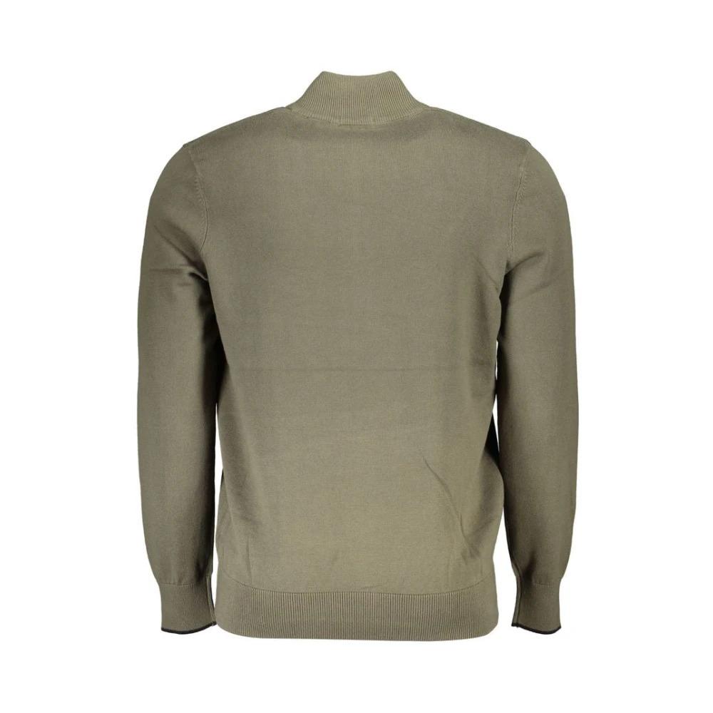 Green Half-Zip Cotton Sweater