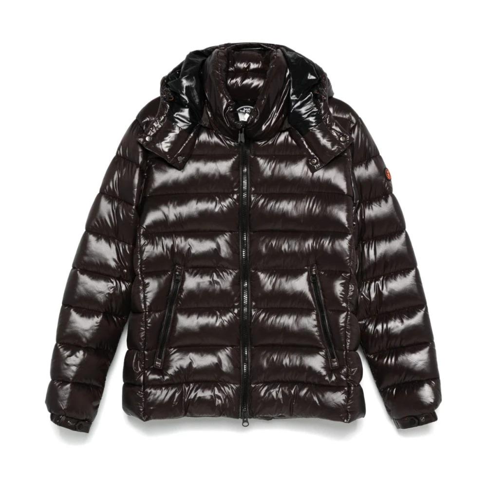 Brown Quilted Puffer Jacket for Men