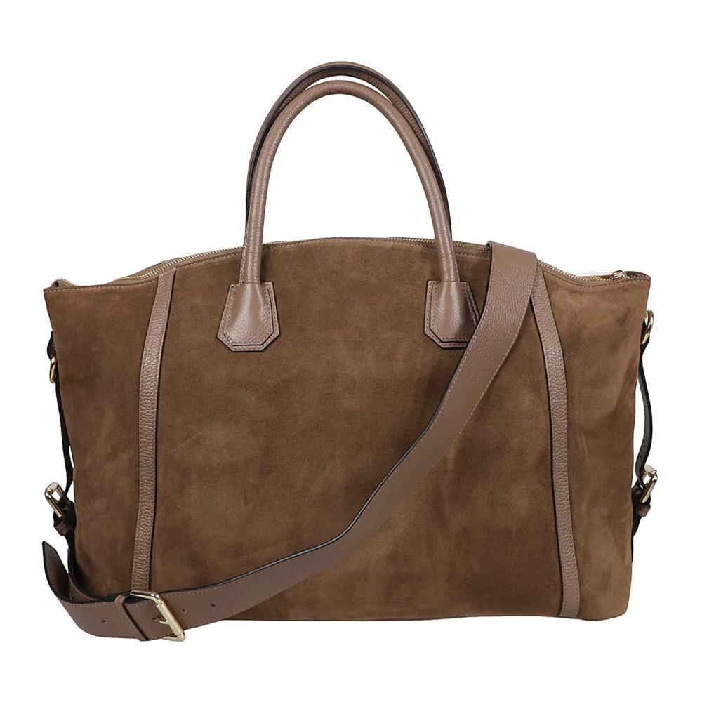 Brown Suede Bag Made in Italy