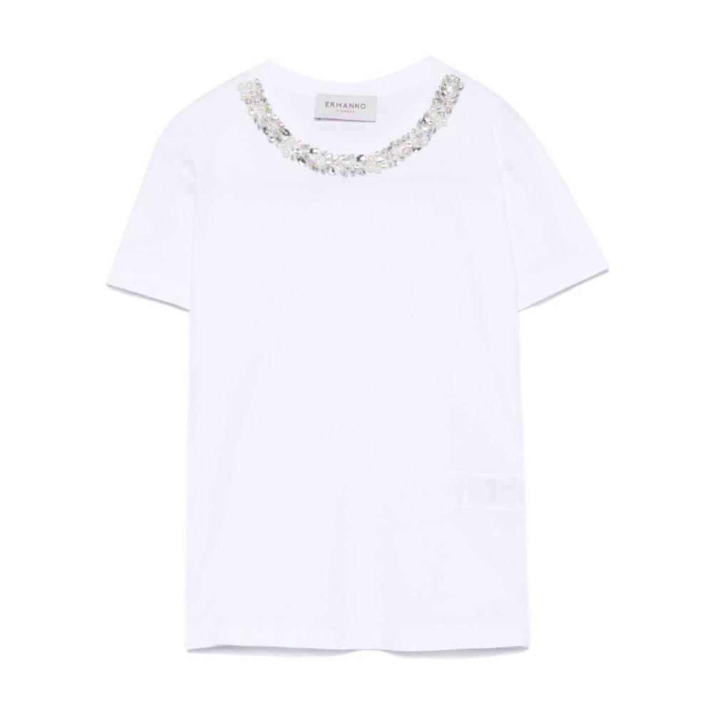 Crystal Embellished Crew Neck T-shirt