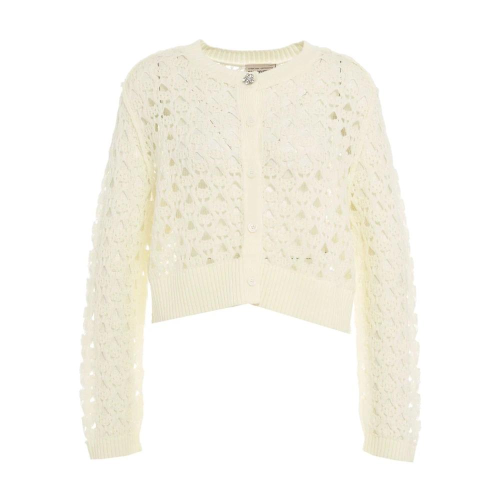 White Crochet Cardigan AW24