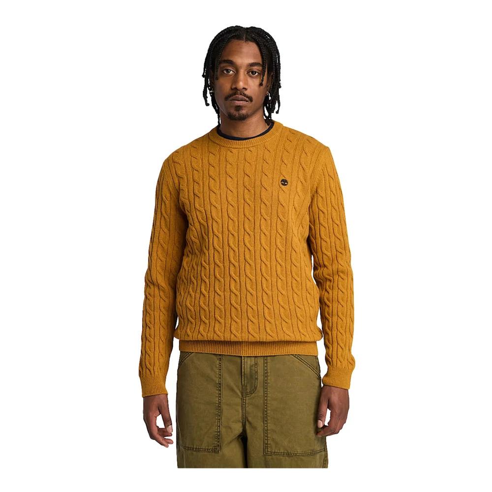 Yellow Wool Blend Crew Neck Sweater