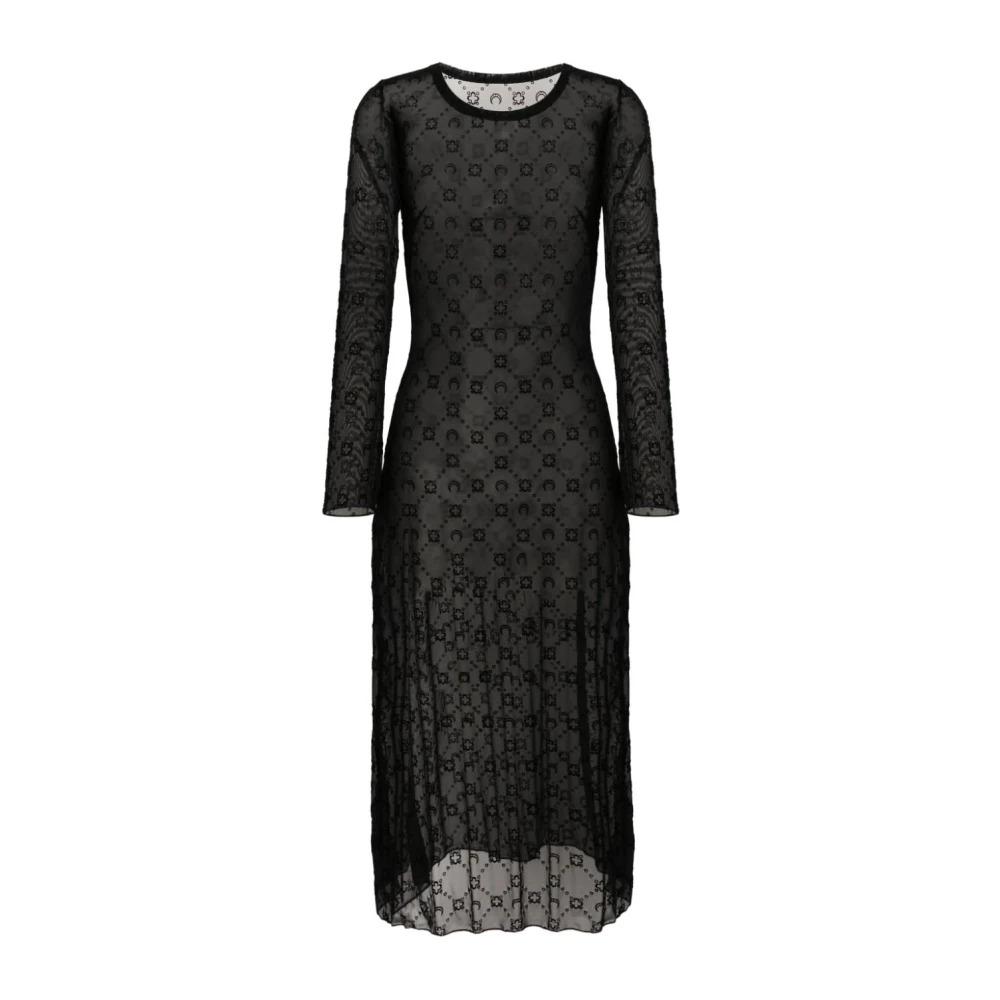 Black Mesh Crescent Moon Dress