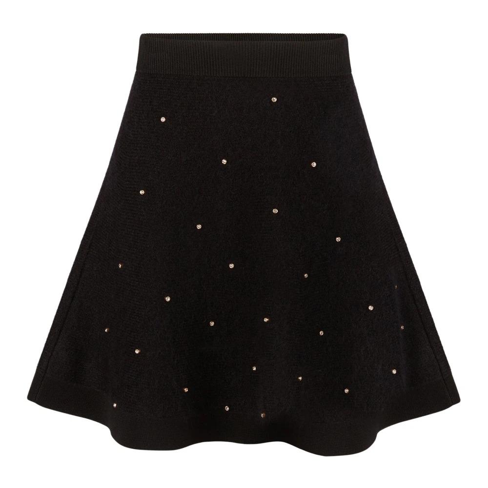 Black Mohair Mini Flared Skirt