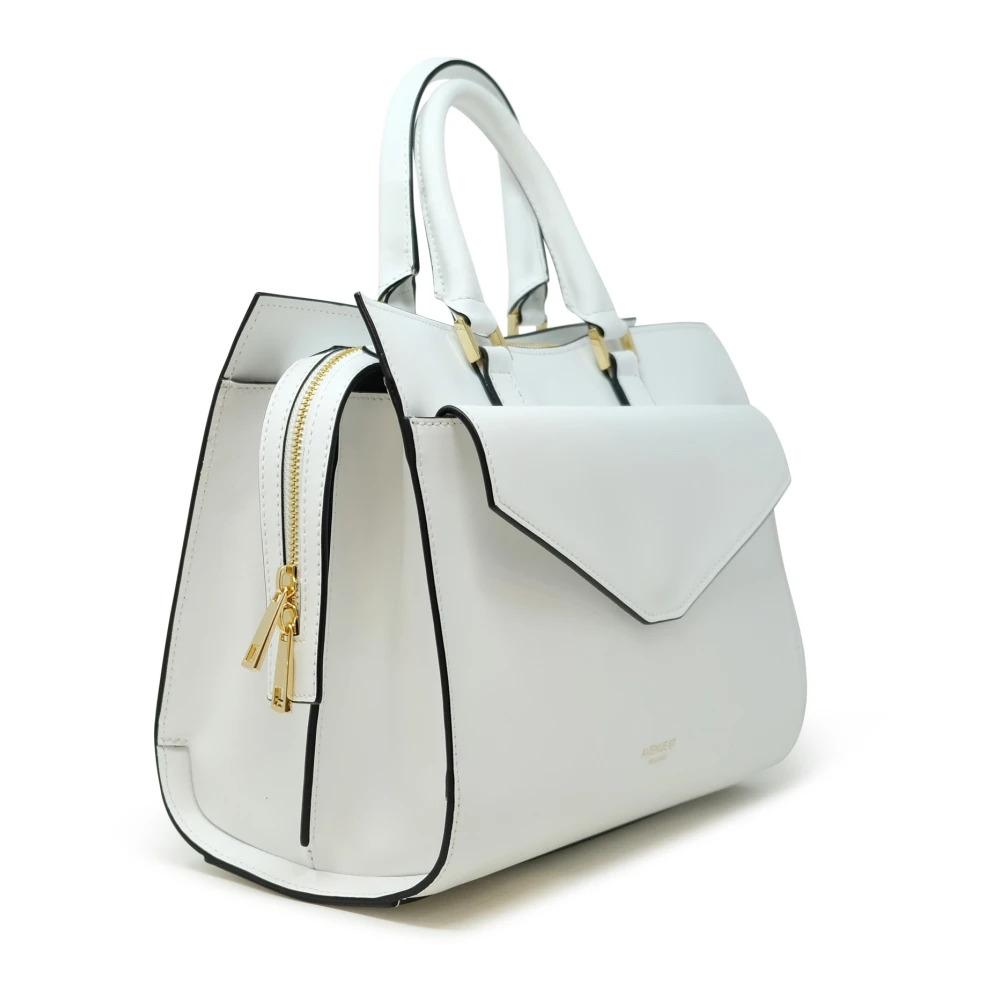 White Leather Shoulder Bag Thea