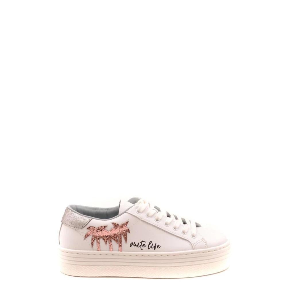 White Lace-Up Women's Sneakers