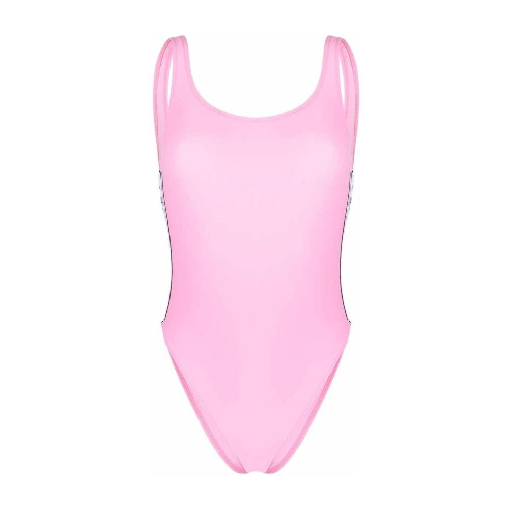 One-piece Stretch Fabric Swimsuit with Logo