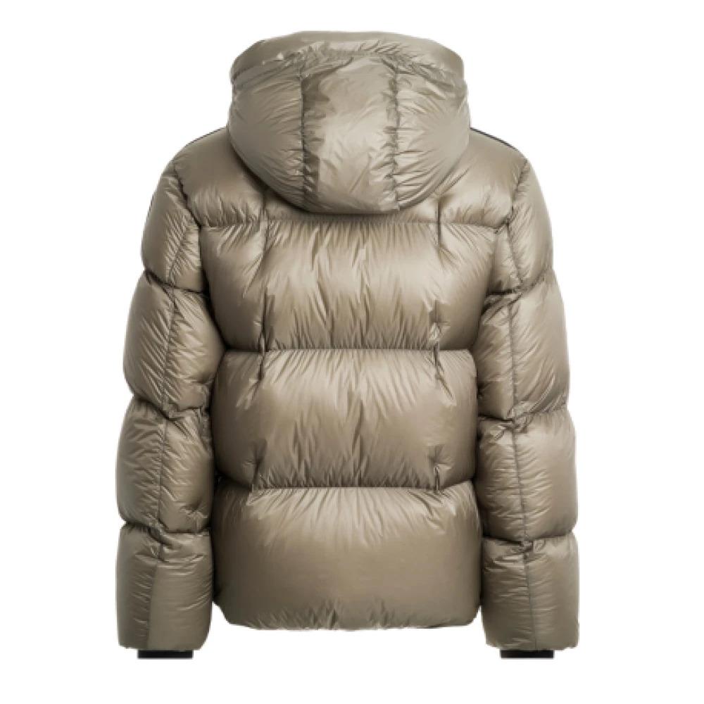 Short Hooded Down Jacket in Khaki