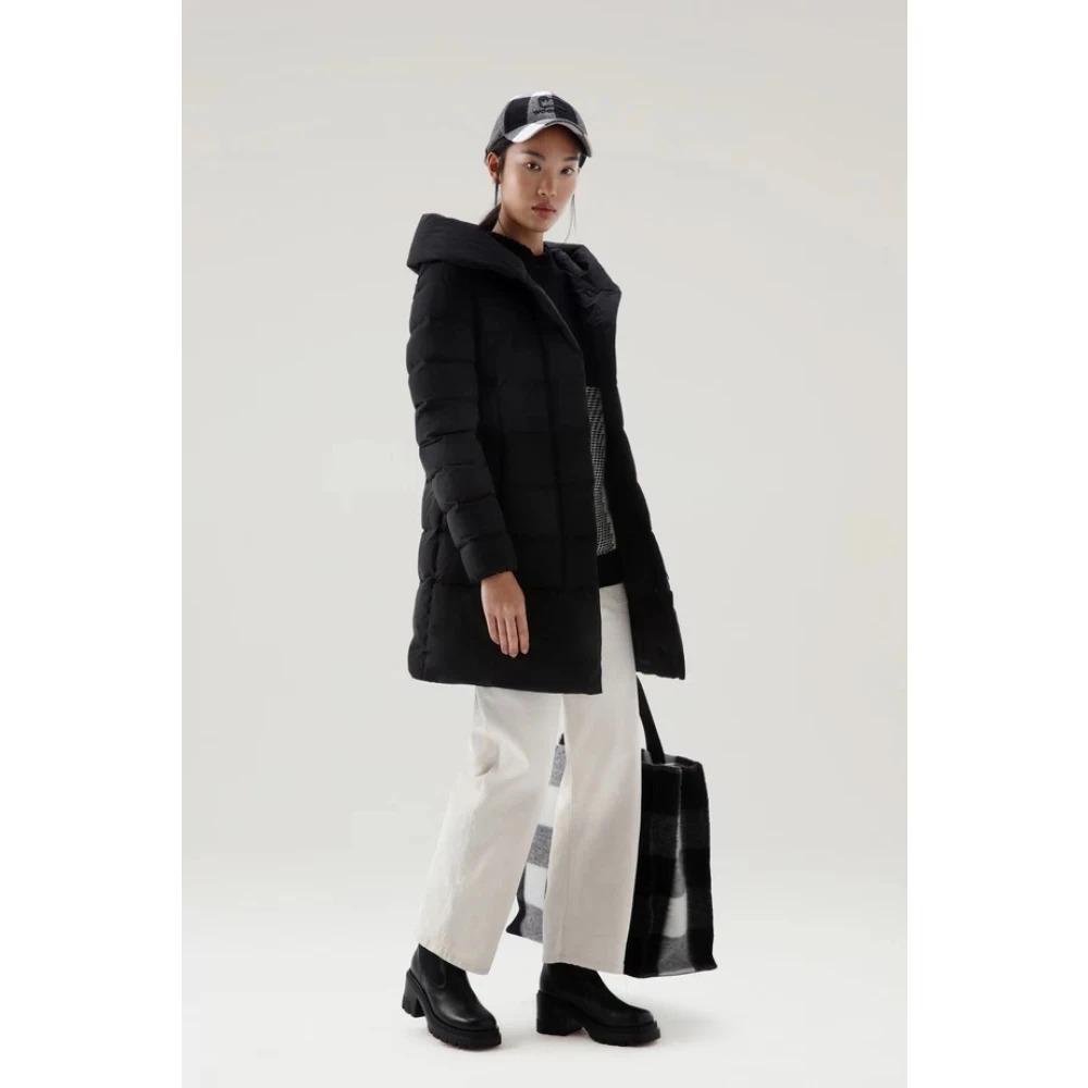 Black Quilted Parka with Functional Design