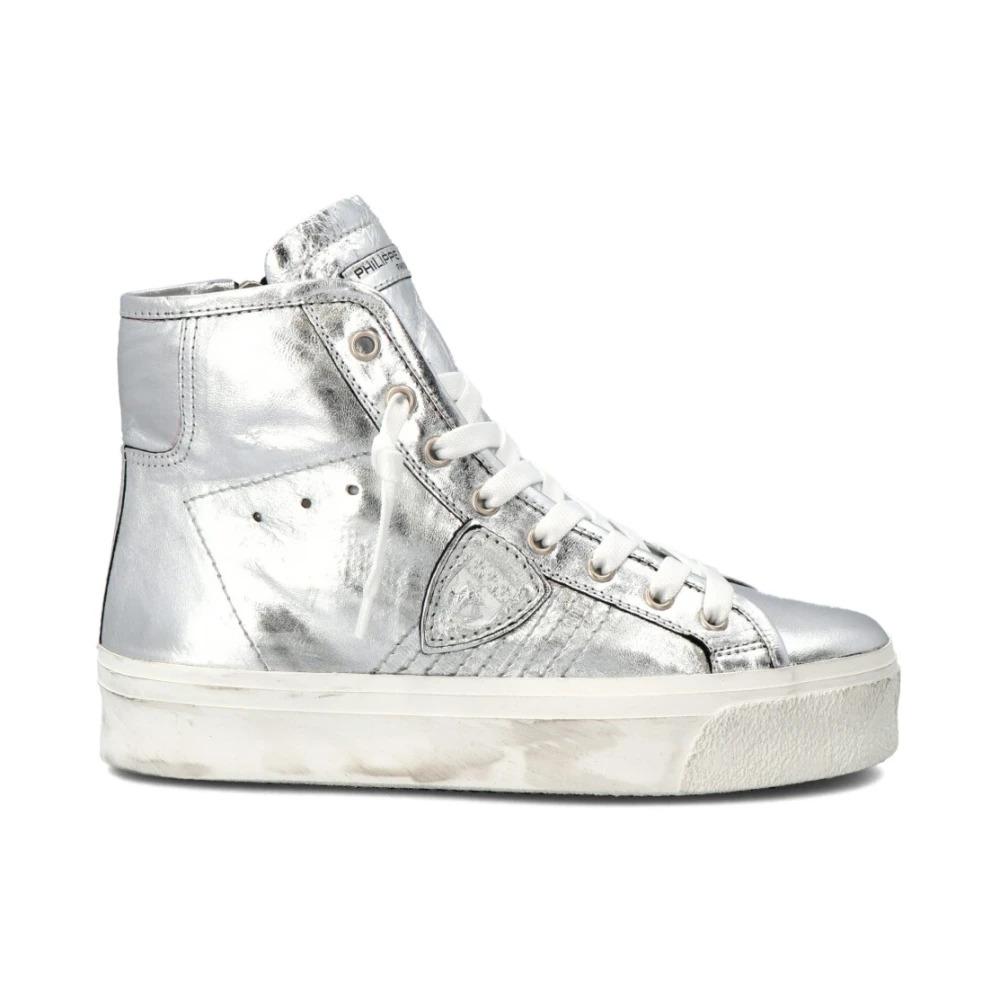 Silver High Top Sneakers