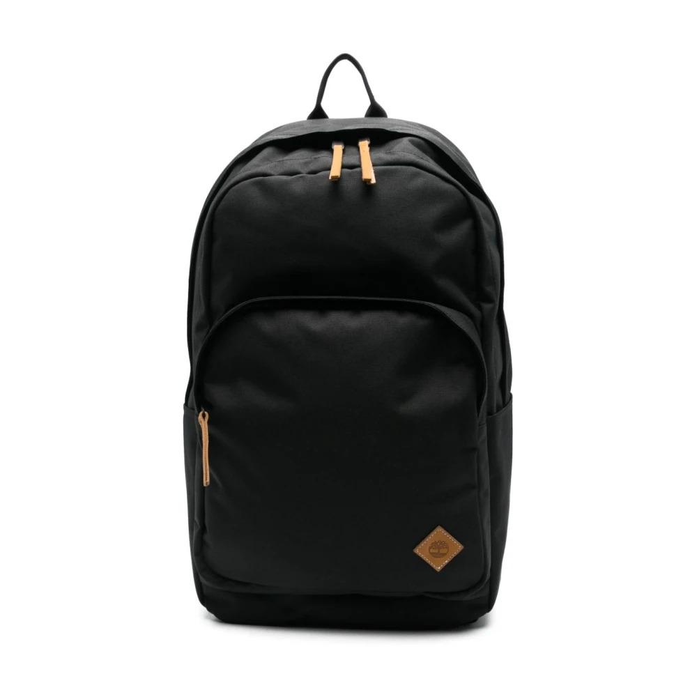 Black Canvas Backpack with Zip Fastening