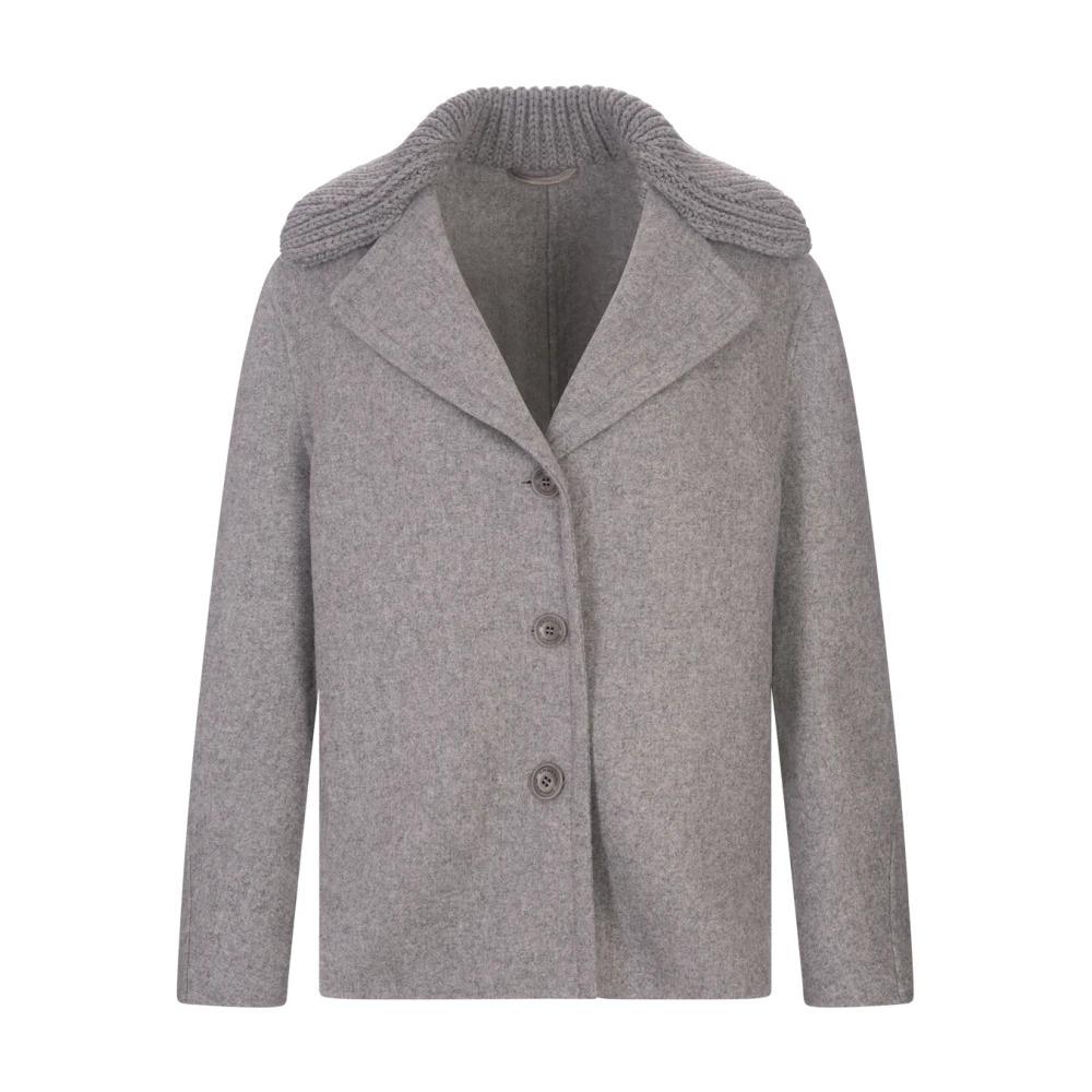 Grey Wool Blend Cloth Coat