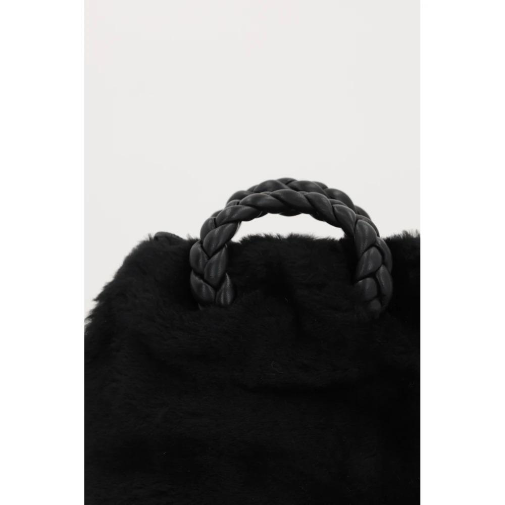 Black Shearling Shoulder Bag