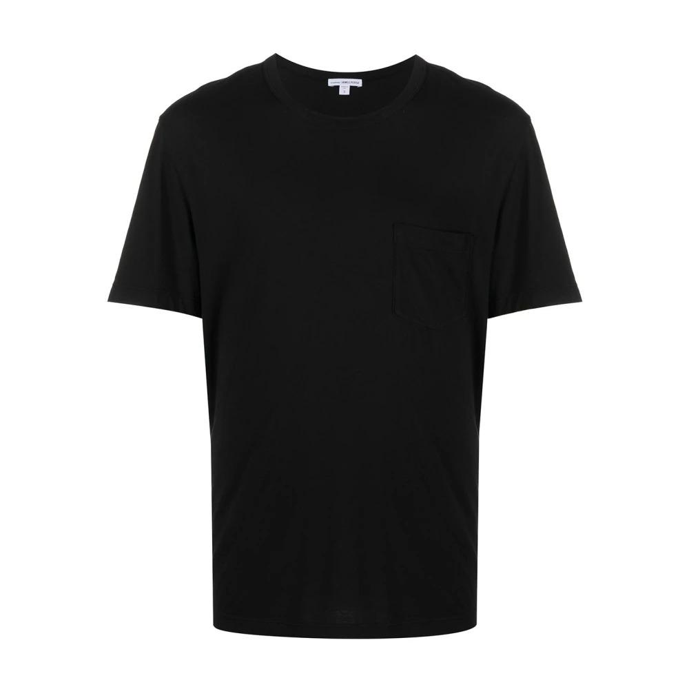 Classic Black Cotton T-shirt with Chest Pocket