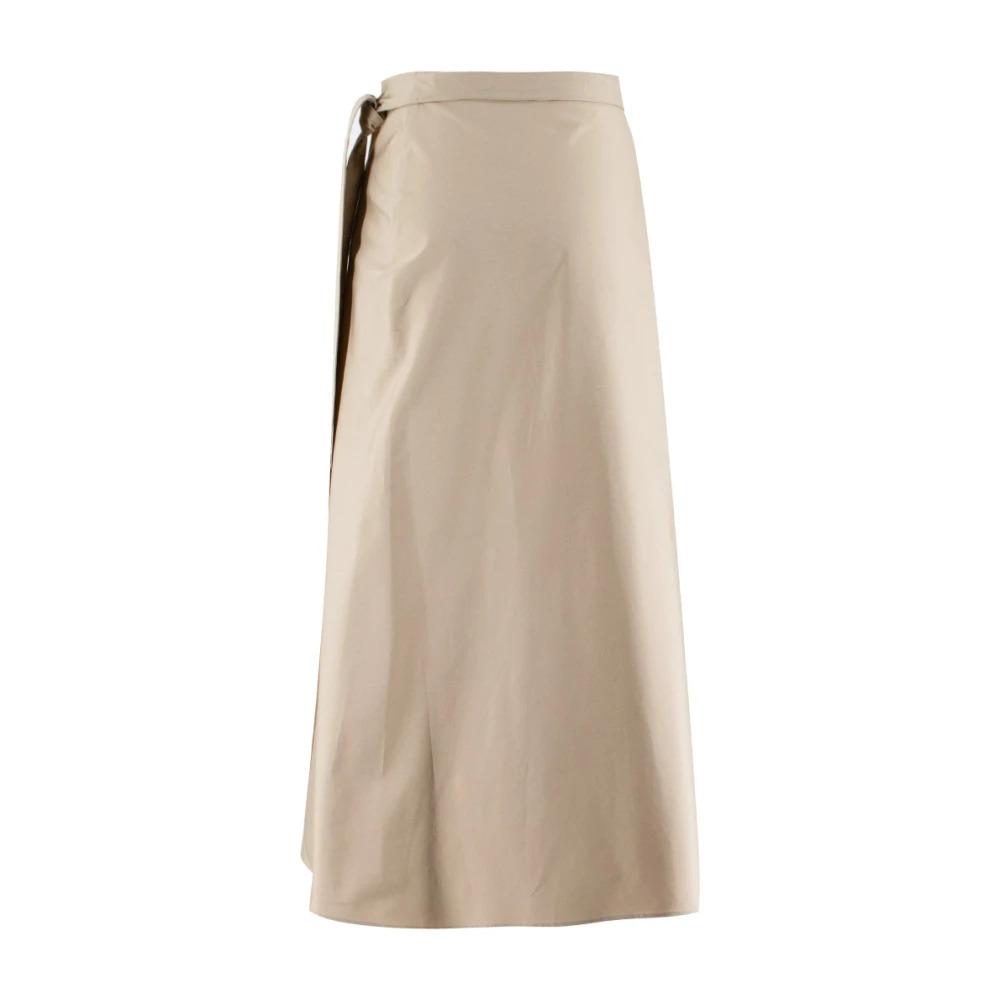 Cotton Wrap Skirt with Flap Pocket