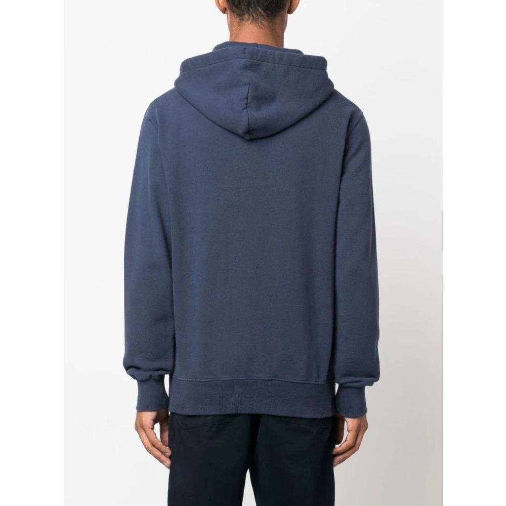 Logo-Patch Cotton Hoodie with Front Pouch Pocket