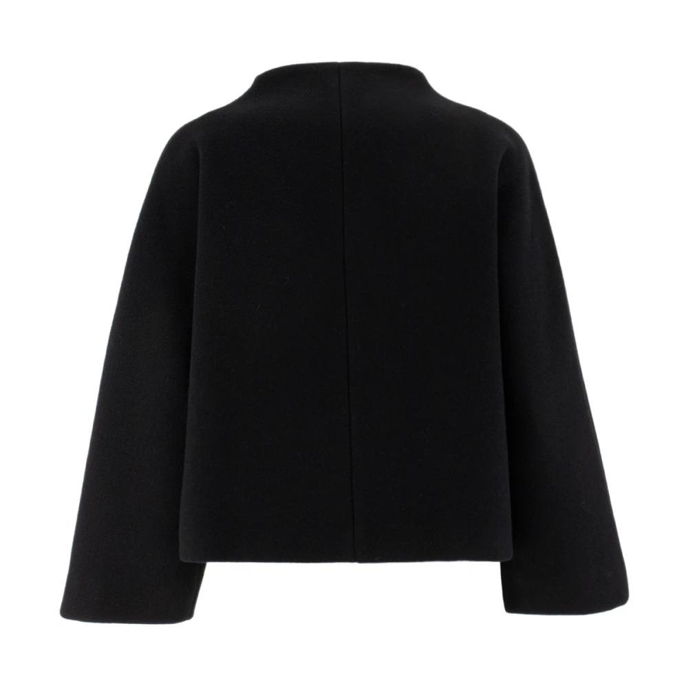 Soft Feather Collar Snap Jacket