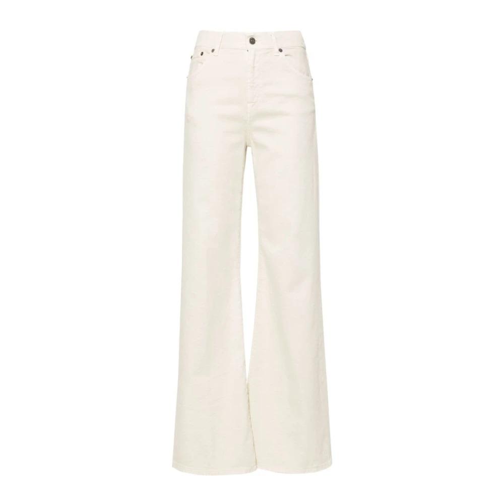 Ivory White Wide Leg Denim Jeans