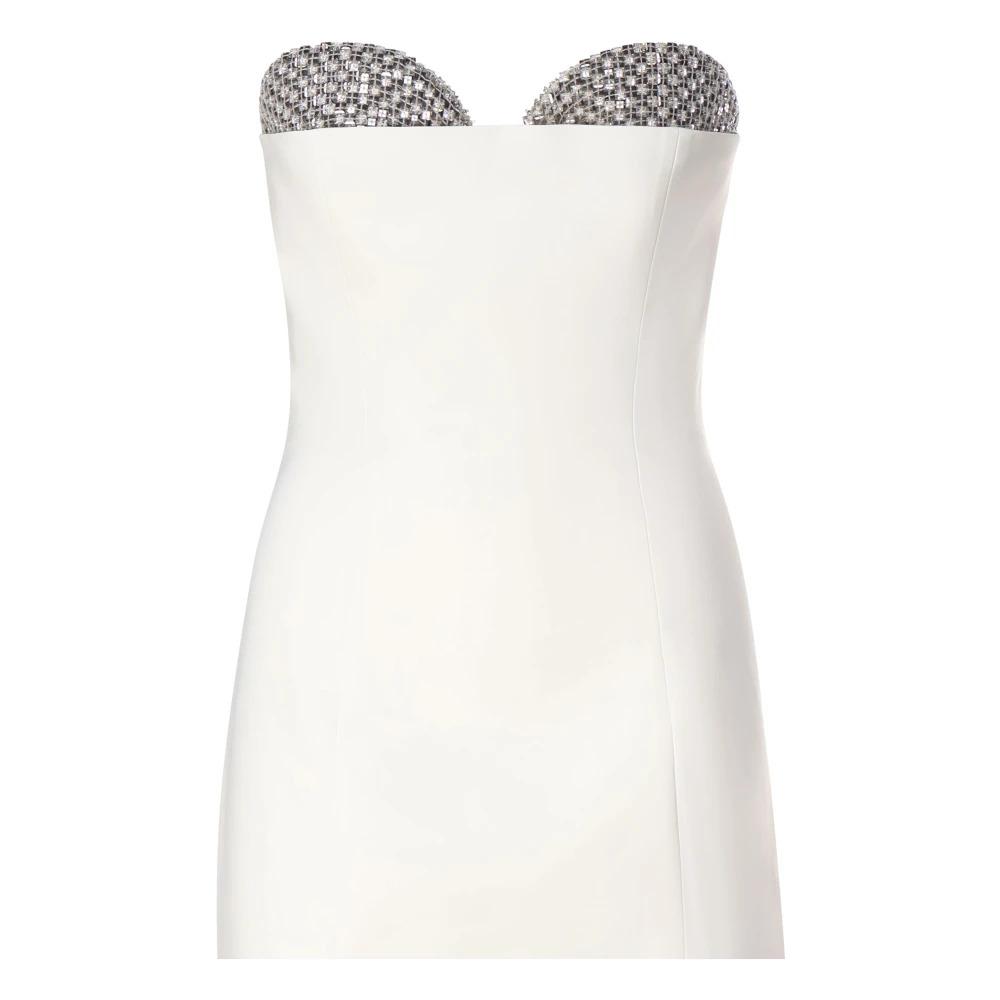 White Heart Neckline Longuette Dress